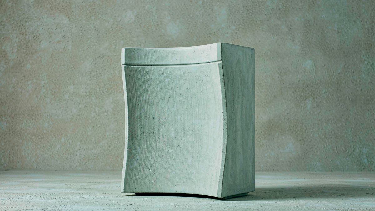 A product photographed straight on against a textured neutral surface