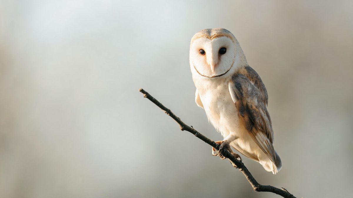 A owl on a plain surface, lit from one side with soft shadow, broken apart at the moment of the cut