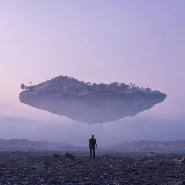 AI surreal floating island scene made with OpenFilmo